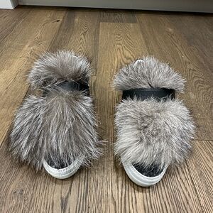 Moncler fox fur sneakers